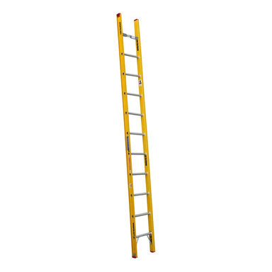 Indalex TRDSGF12 3.7M Industrial Fibreglass 135KG Tradesman Single Ladder on white background