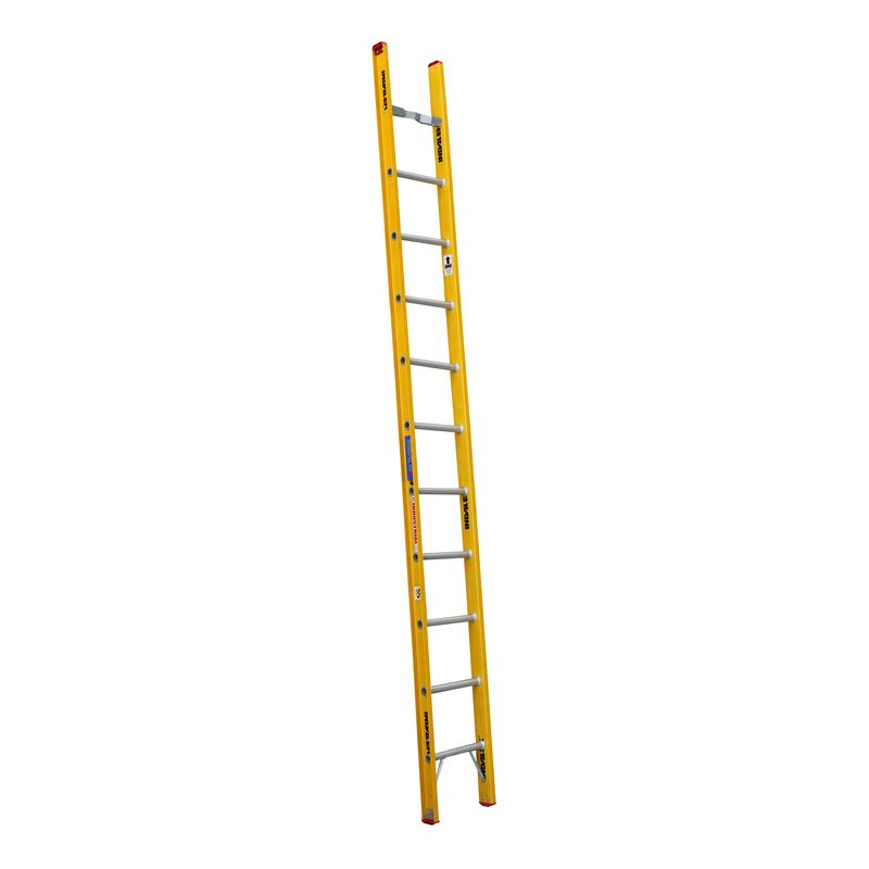 Indalex TRDSGF12 3.7M Industrial Fibreglass 135KG Tradesman Single Ladder on white background