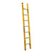 Indalex TRDSGF8 2.4M Industrial Fibreglass 135KG Tradesman Single Ladder front angled view on white background