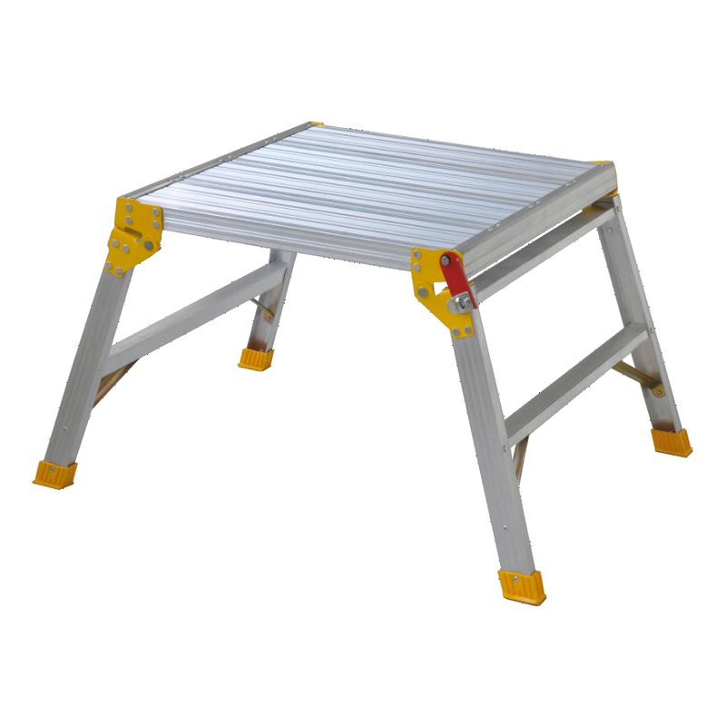 Indalex TRDWP60 0.6M x 0.6M Industrial Aluminium 120KG Tradesman Work Platform angled view on white background