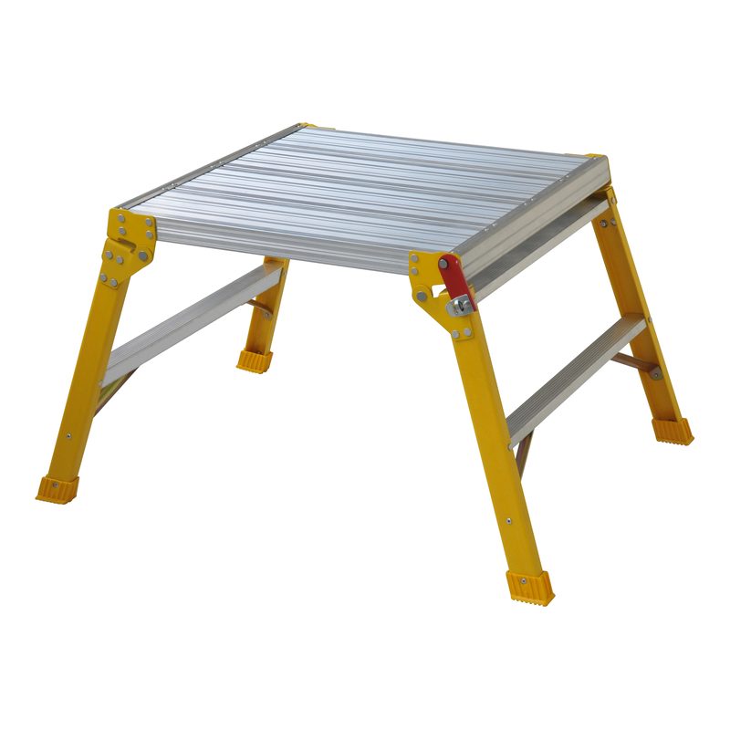 Indalex TRDWPF60 0.6M x 0.6M Industrial Fibreglass 120KG Tradesman Work Platform angled view on white background