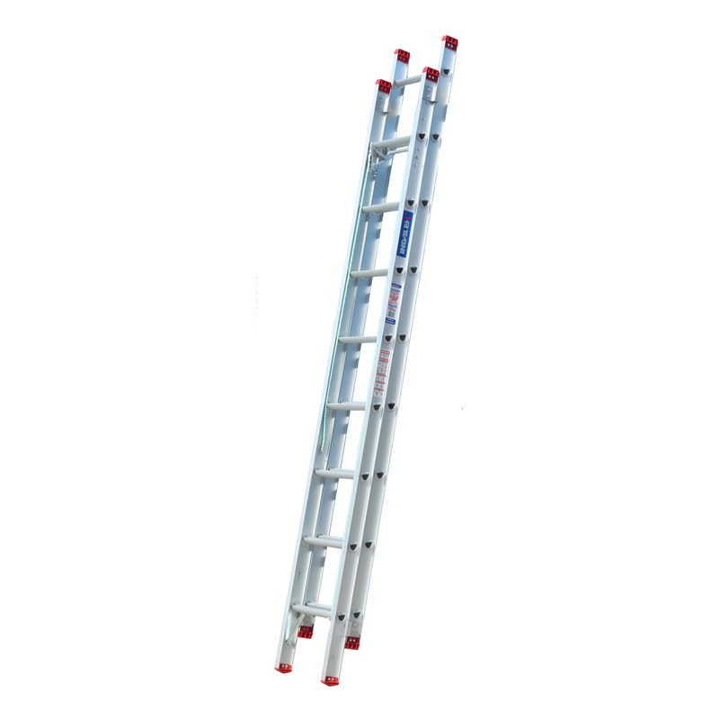 Indalex TRDX16 2.9M-4.7M Industrial Aluminium 135KG Tradesman Extension Ladder angled view on white background