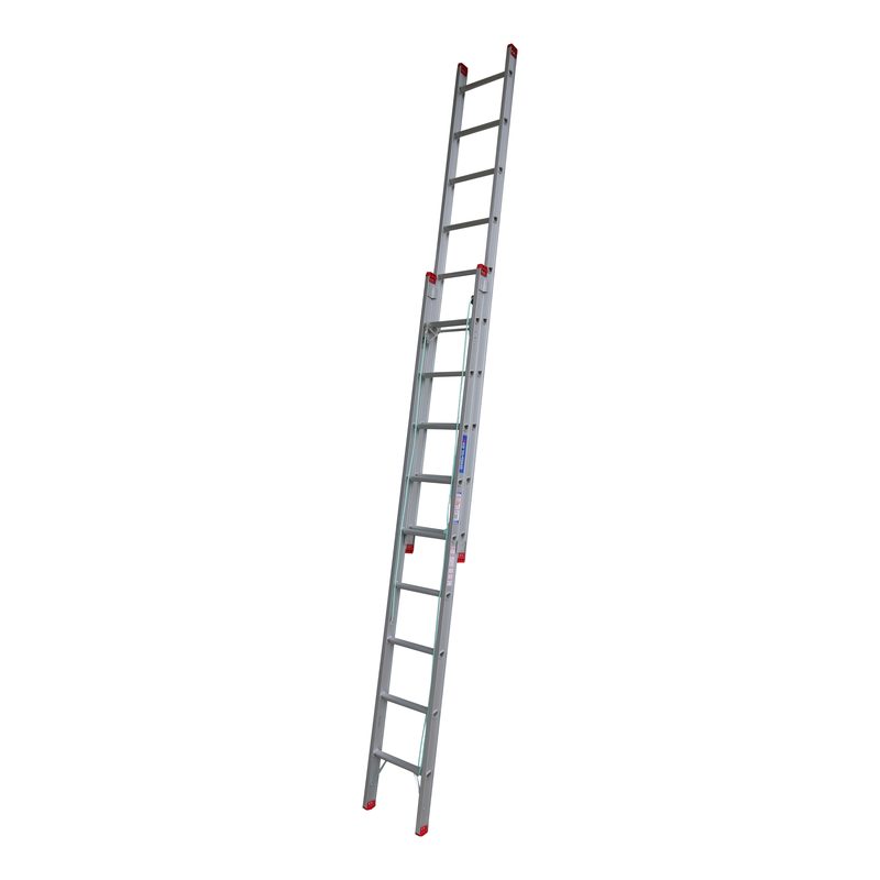 Indalex TRDX18 3.2M-5.3M Industrial Aluminium 135KG Tradesman Extension Ladder extended on white background