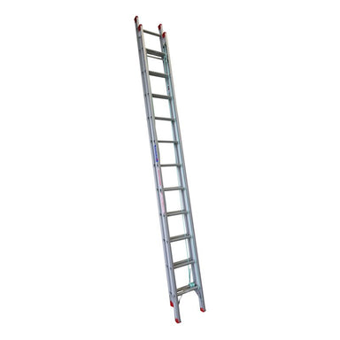 Indalex TRDX22 3.8M-6.6M Industrial Aluminium 135KG Tradesman Extension Ladder angled view on white background