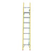 Indalex TRDXF14 2.8M-4.3M Industrial Fibreglass 135KG Tradesman Extension Ladder front view on white background