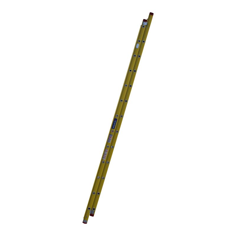 Indalex TRDXF24 4.3M-7.3M Industrial Fibreglass 135KG Tradesman Extension Ladder side view on white background
