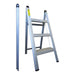 Indalex TS80 0.9M Domestic Aluminium 100KG Slimline Stepladder folded and open on white background