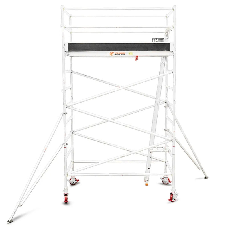 Total Aluminium 3.5-3.8m Wide Mobile Scaffolding Tower (Double Width)