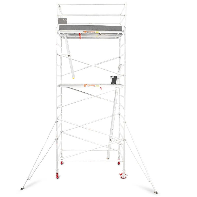 Total Aluminium 5.5-5.8m Wide Mobile Scaffolding Tower (Double Width)
